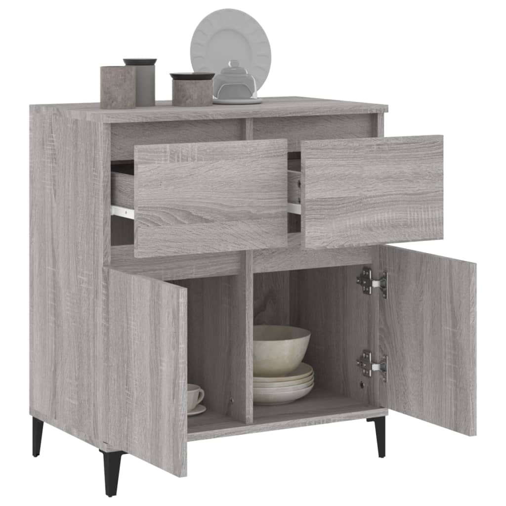 Credenza Sonoma grigia 60x35x70 cm MDF