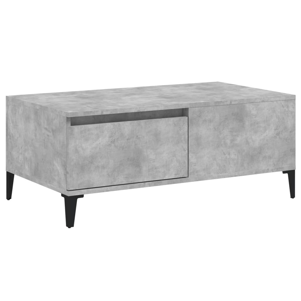 Gray concrete coffee table 90x50x36.5 cm engineering wood