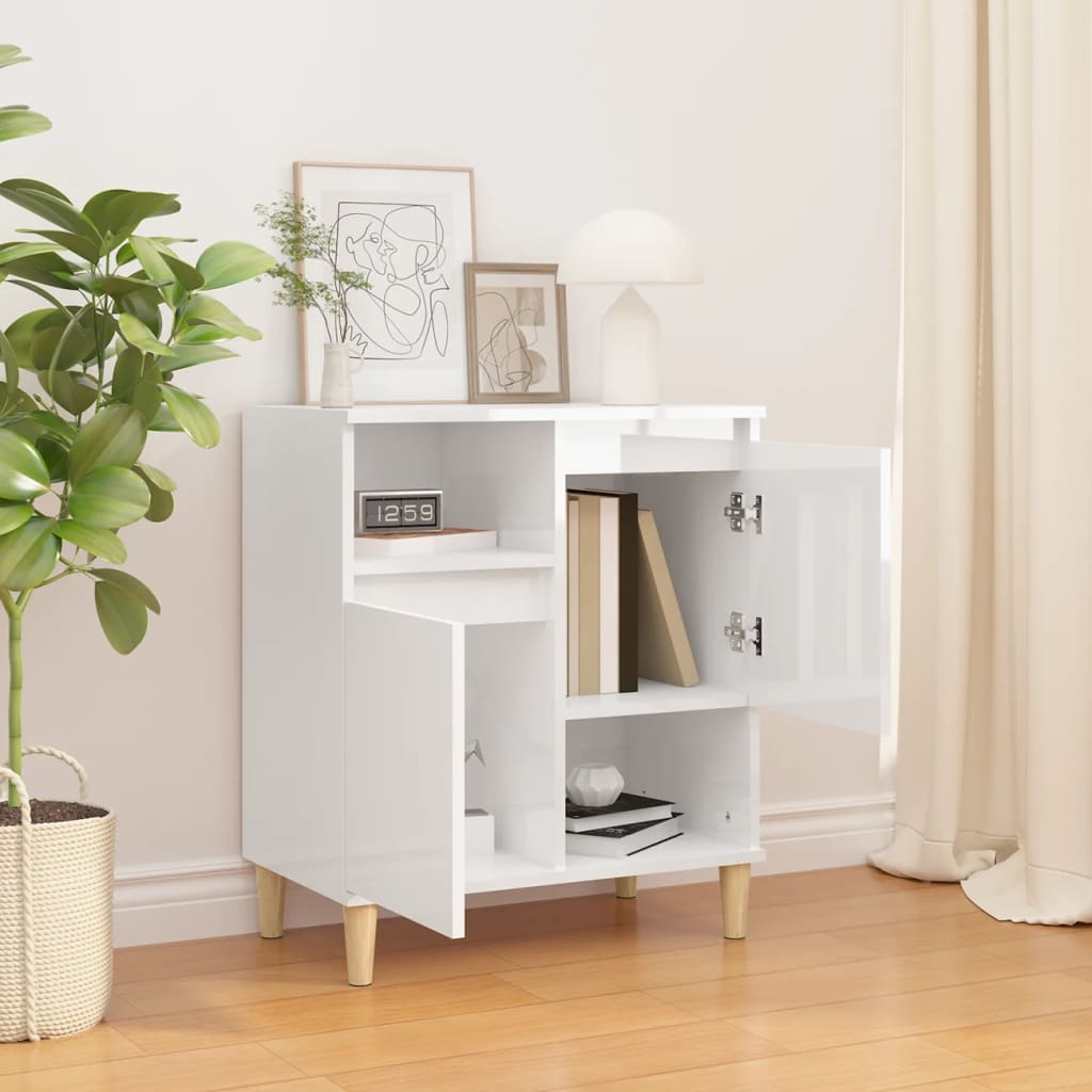 Credenza Bianco lucido 60x35x70 cm MDF