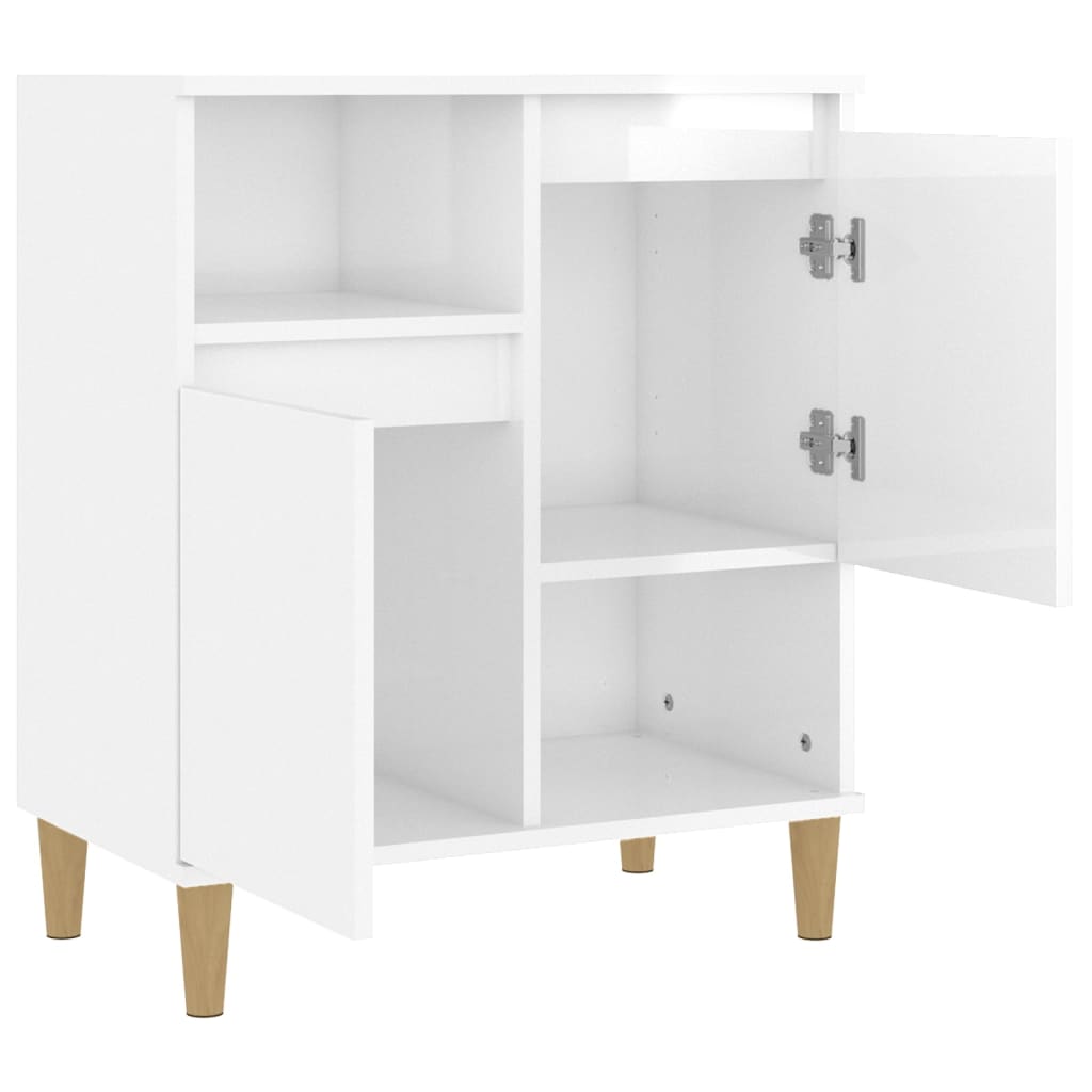 Credenza Bianco lucido 60x35x70 cm MDF