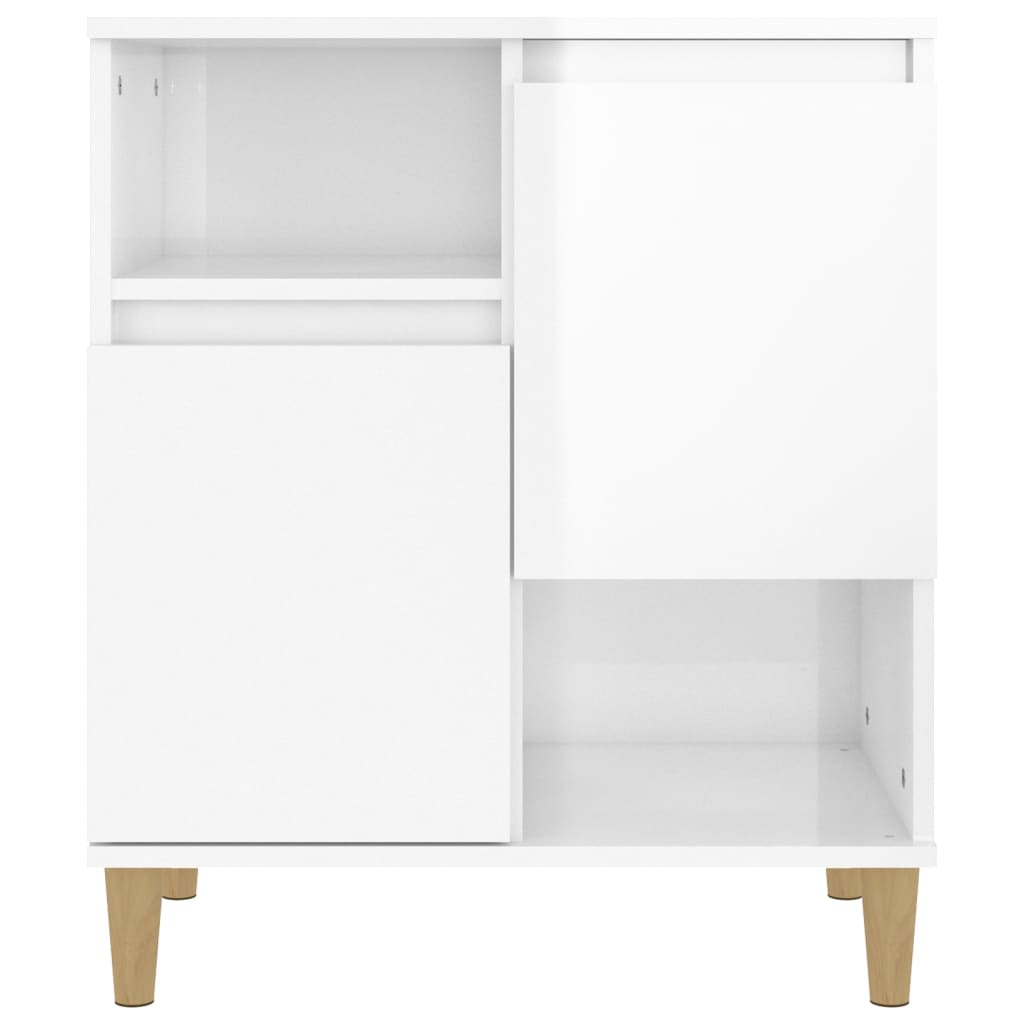 Buffet Blanc brillant 60x35x70 cm Bois d'ingénierie