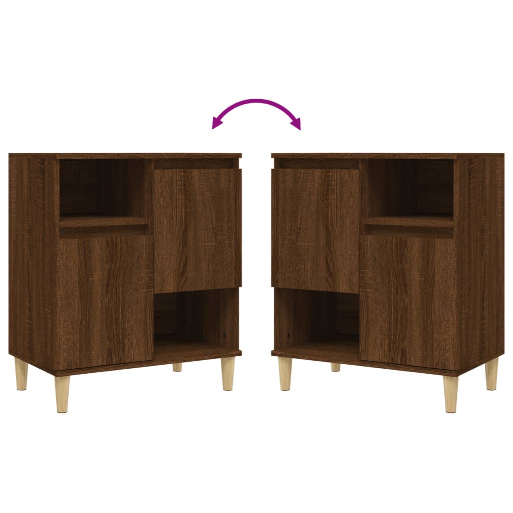 Credenza in rovere marrone 60x35x70 cm MDF