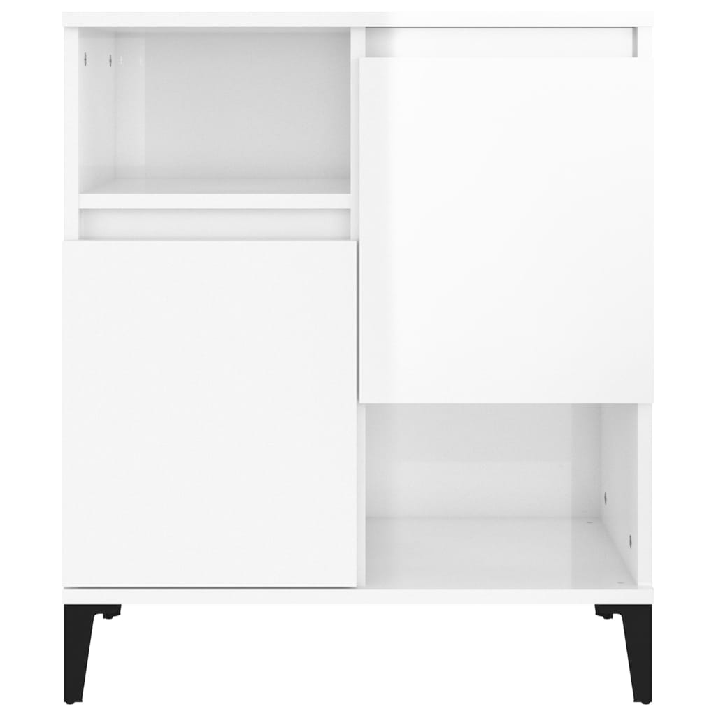 Buffet Blanc brillant 60x35x70 cm Bois d'ingénierie