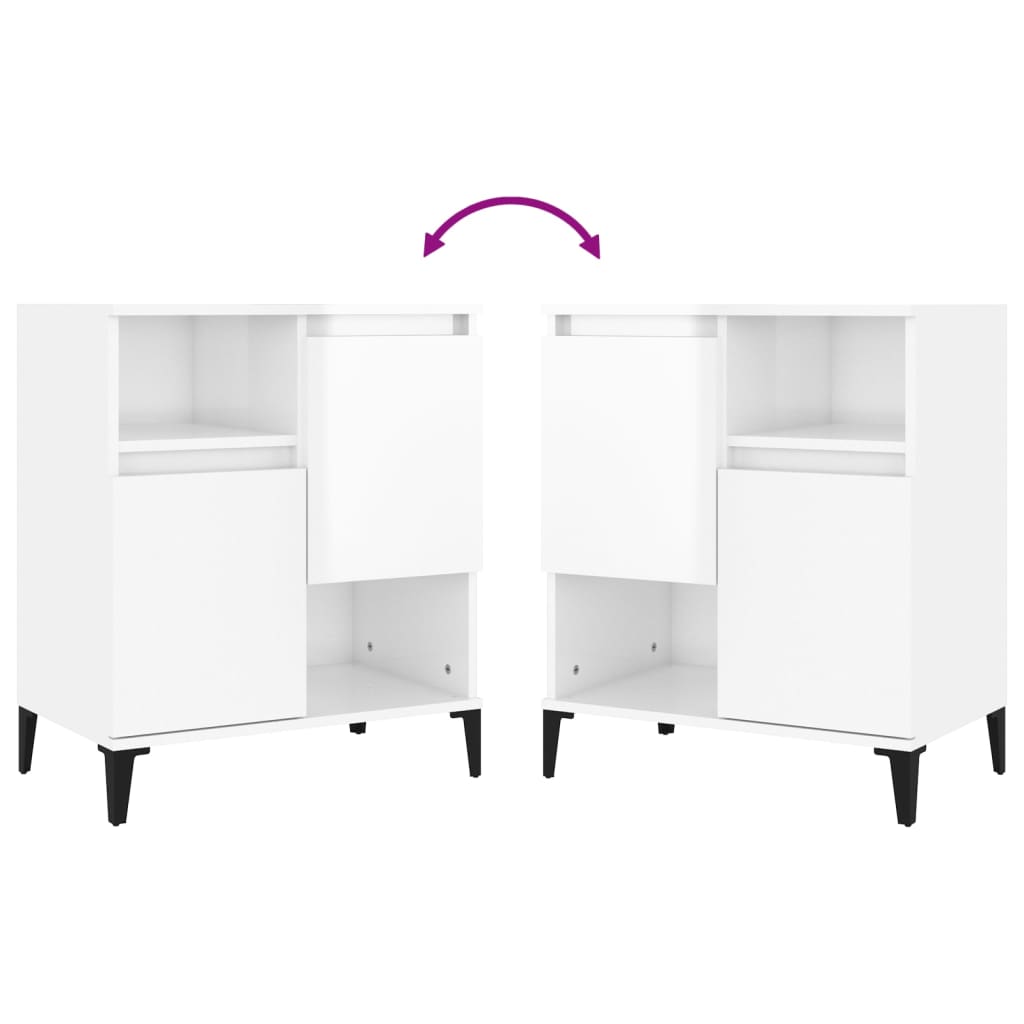 Brillantes weißes Buffet 60x35x70 cm Ingenieurholz