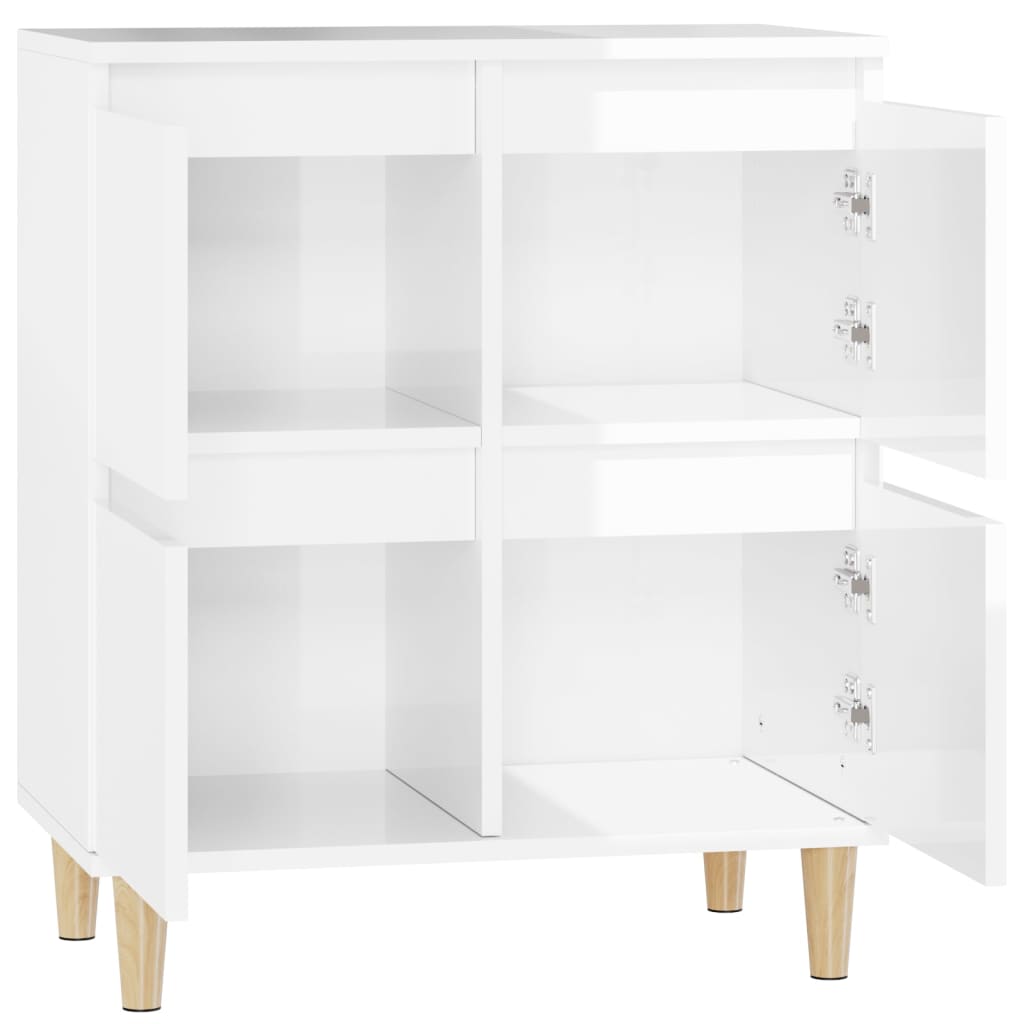 Brillantes weißes Buffet 60x35x70 cm Ingenieurholz