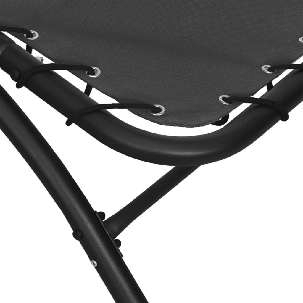 Langer Stuhl und dunkelgrauer Markise 167x80x195 cm Stoff und Stahl
