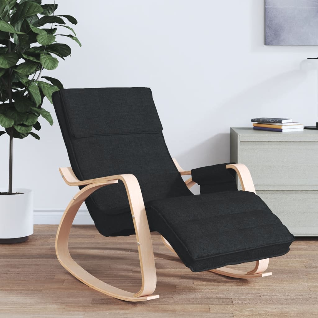 Fabric black rocking chair