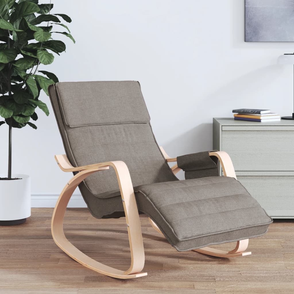 Taupe fabric rocking chair