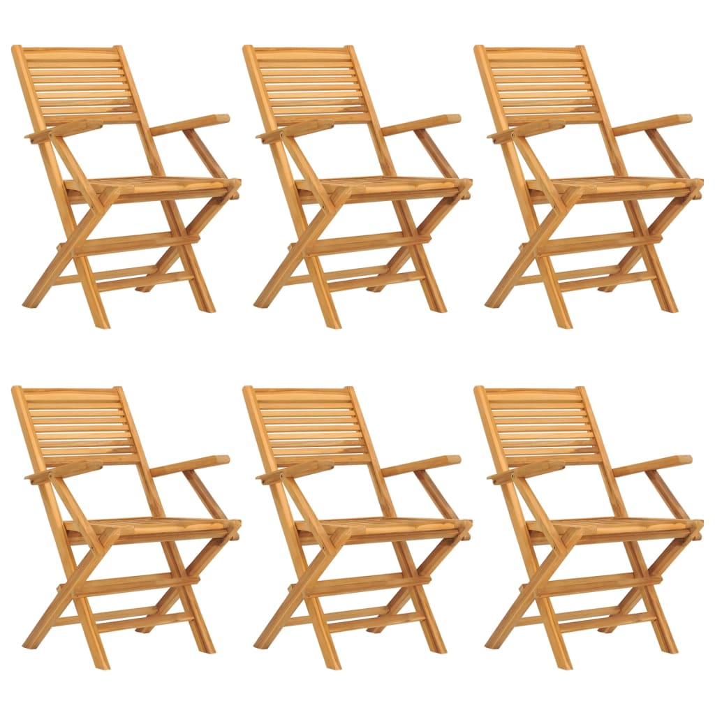 Folding garden chairs 6 pcs 55x62x90 cm solid wood teak