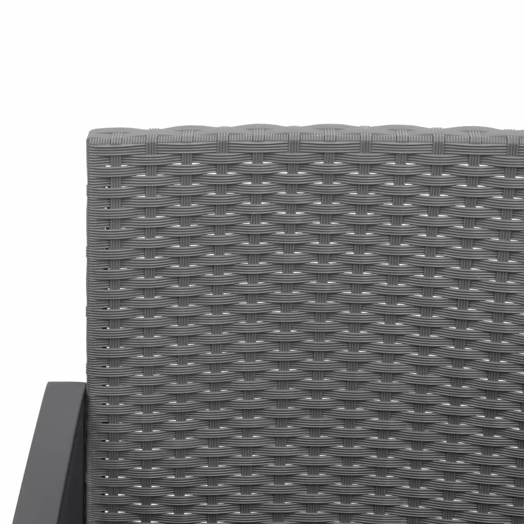 Dining set of garden cushions 3 pcs dark gray rattan pp