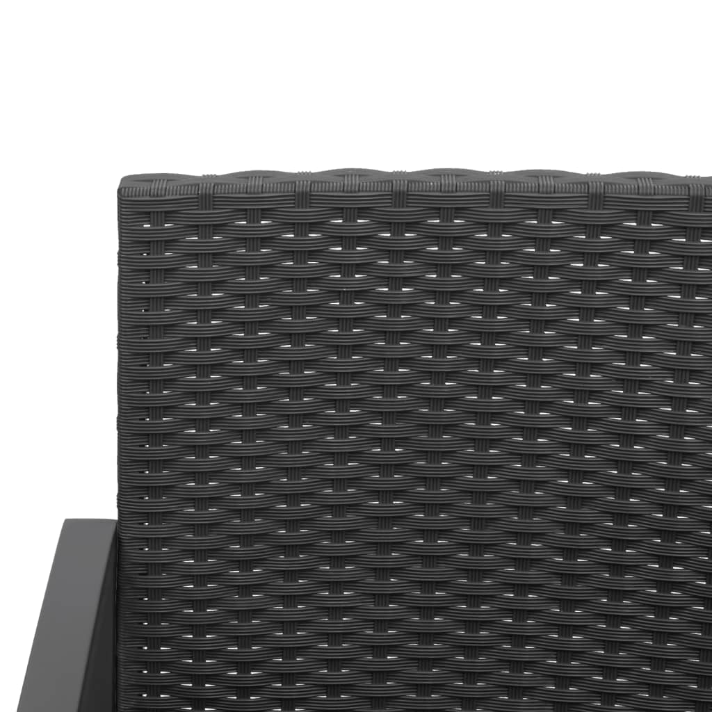 Garten -Ess -Set mit Kissen 5 PCs Black Rattan PP