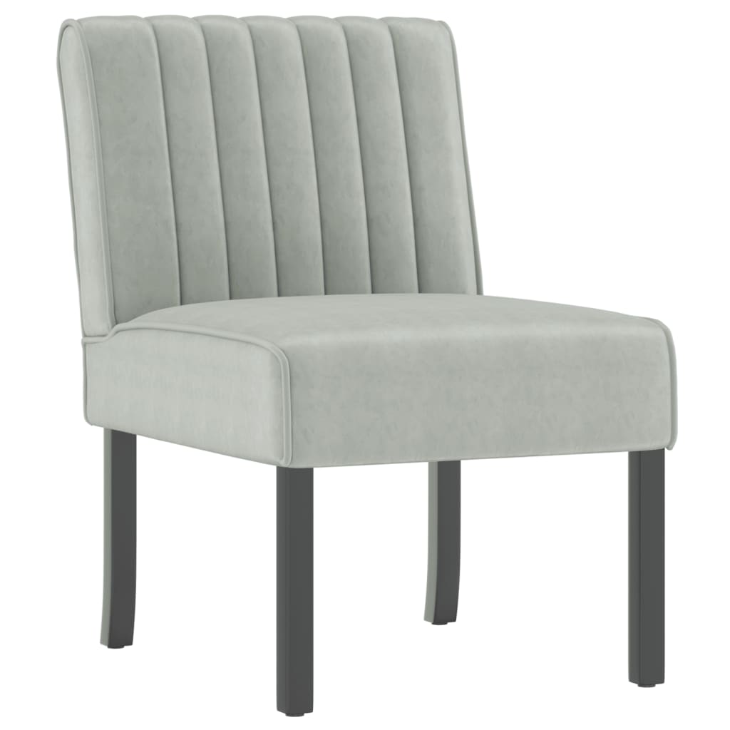 Armchair without light gray armrests Velvet