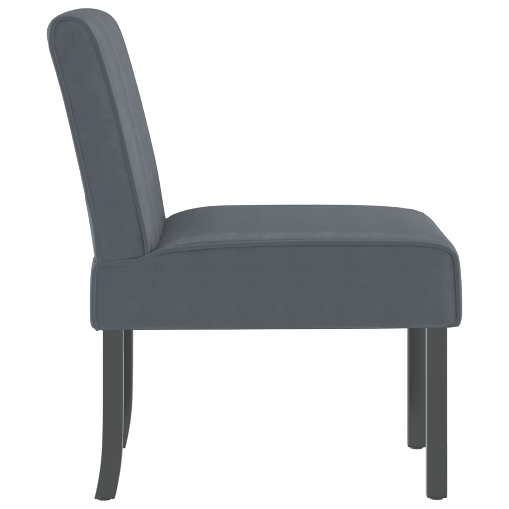 Armchair without dark gray armrests velvet