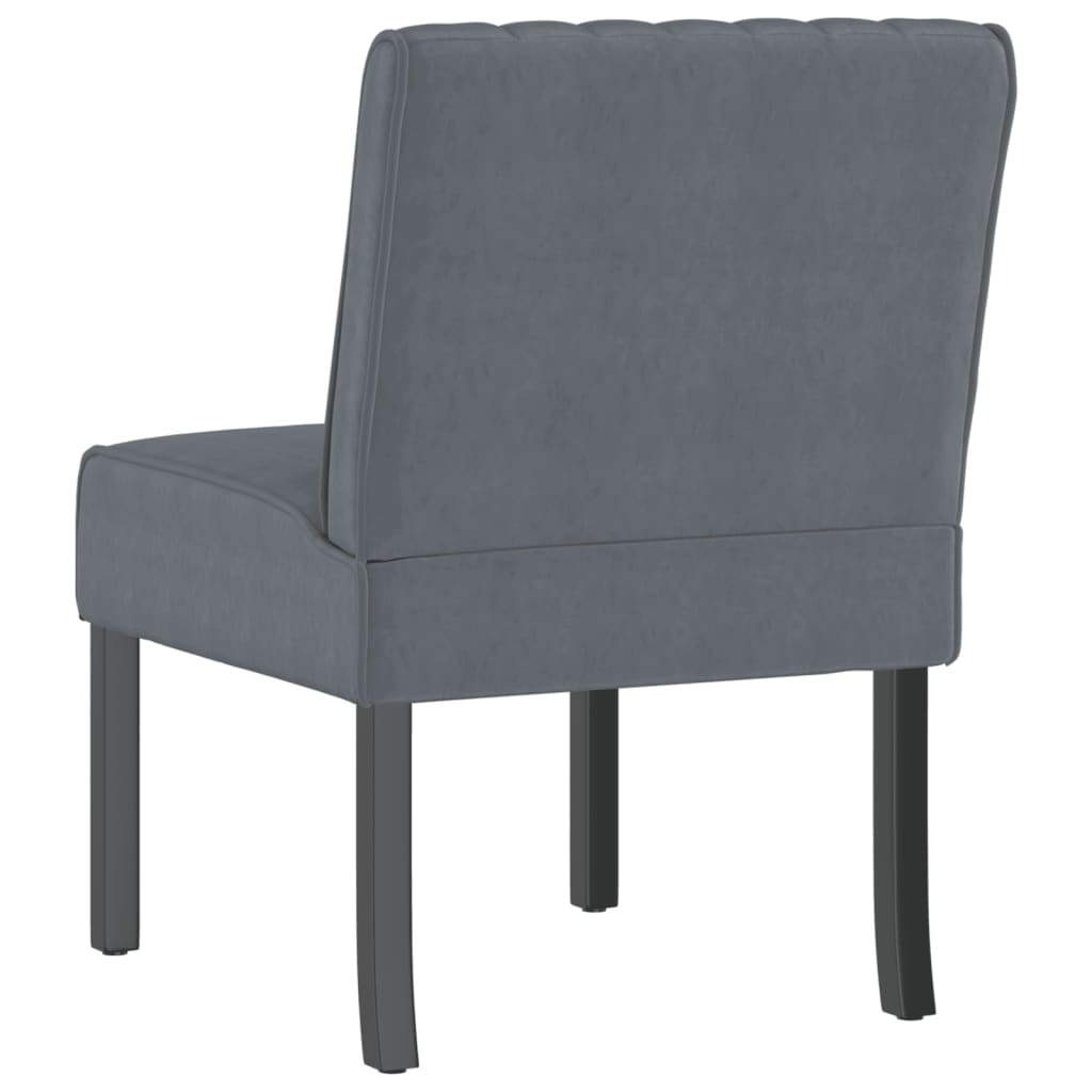 Armchair without dark gray armrests velvet
