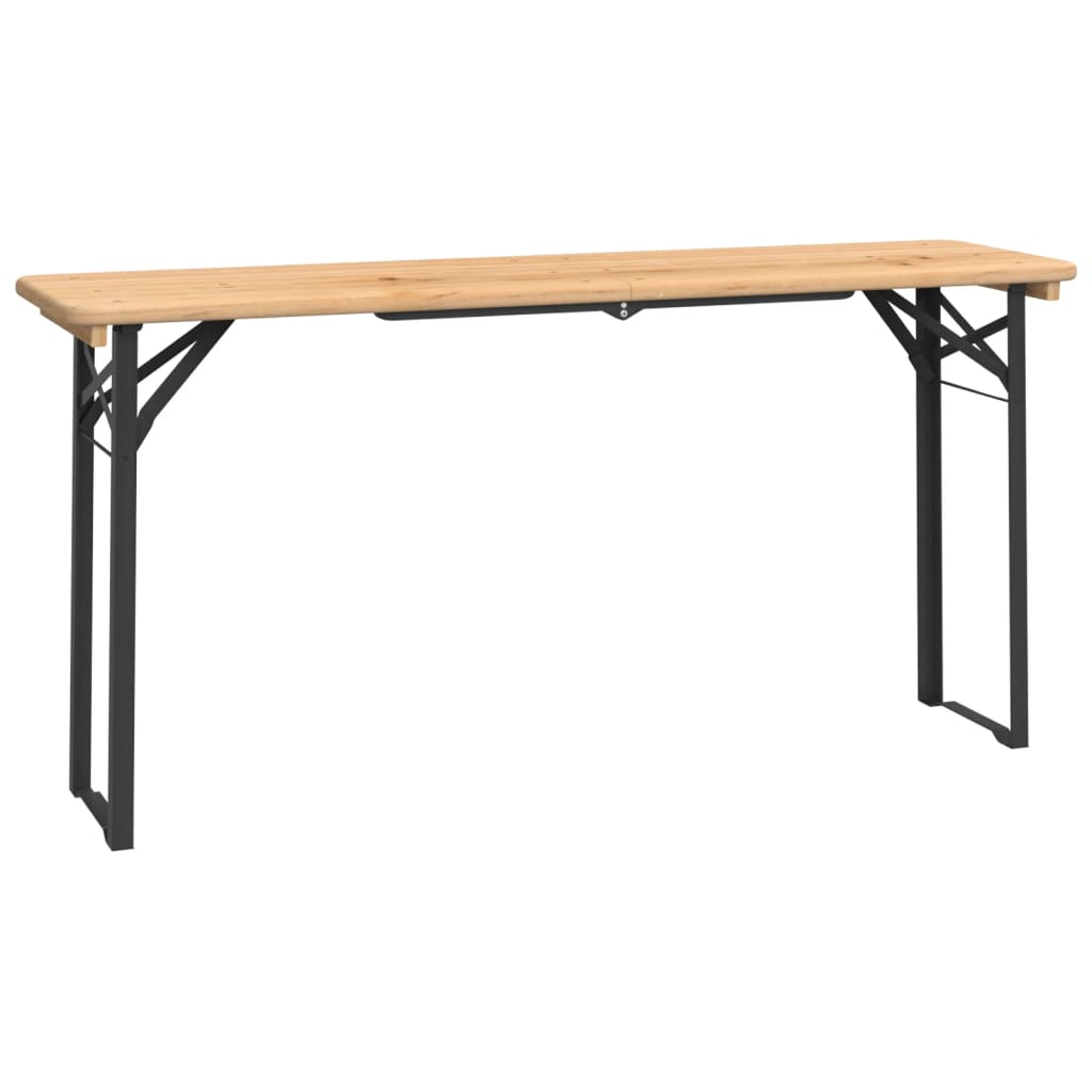 Ensemble de tables à bière pliantes 3 pcs bois massif de sapin