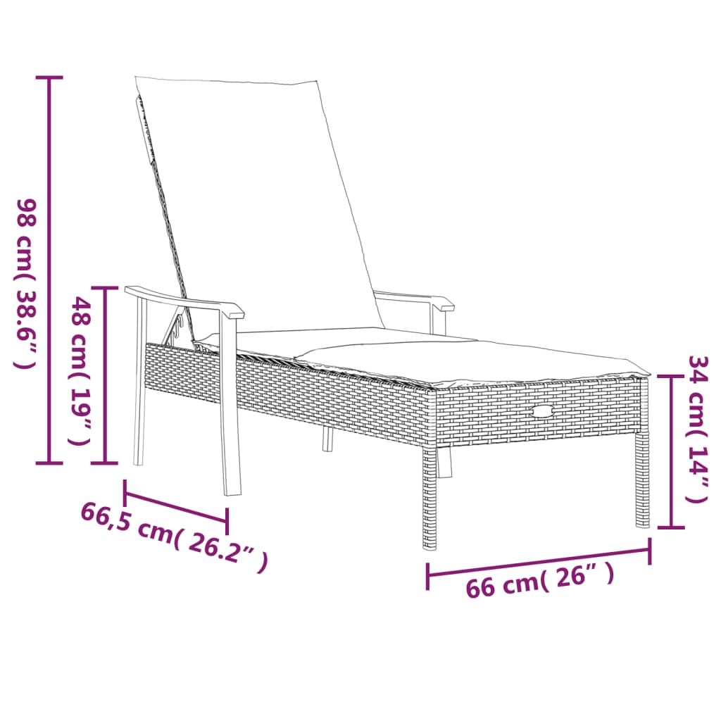 Poltrona lounge con cuscino in resina intrecciata grigia