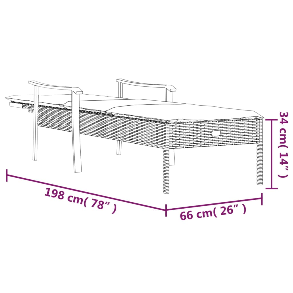 Poltrona lounge con cuscino in resina intrecciata grigia