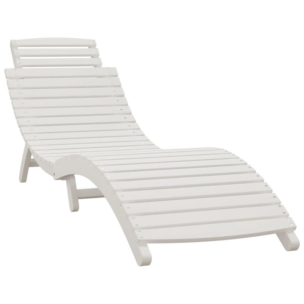 White lounge chair 184x55x64 cm Acacia solid wood