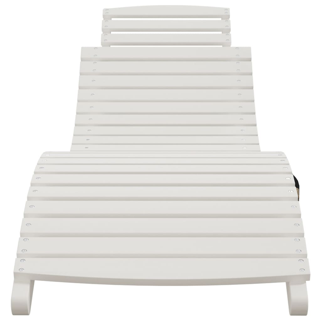 Chaise longue blanc 184x55x64 cm bois massif d'acacia