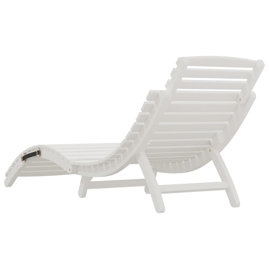 White Lounge Stuhl 184x55x64 cm Akazie Massivholz