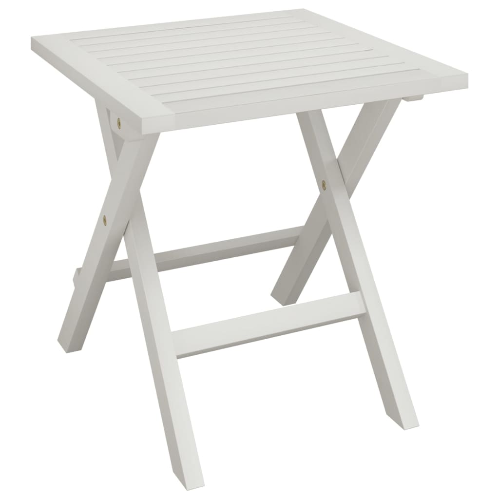 Chaise longue avec table blanc bois massif d'acacia