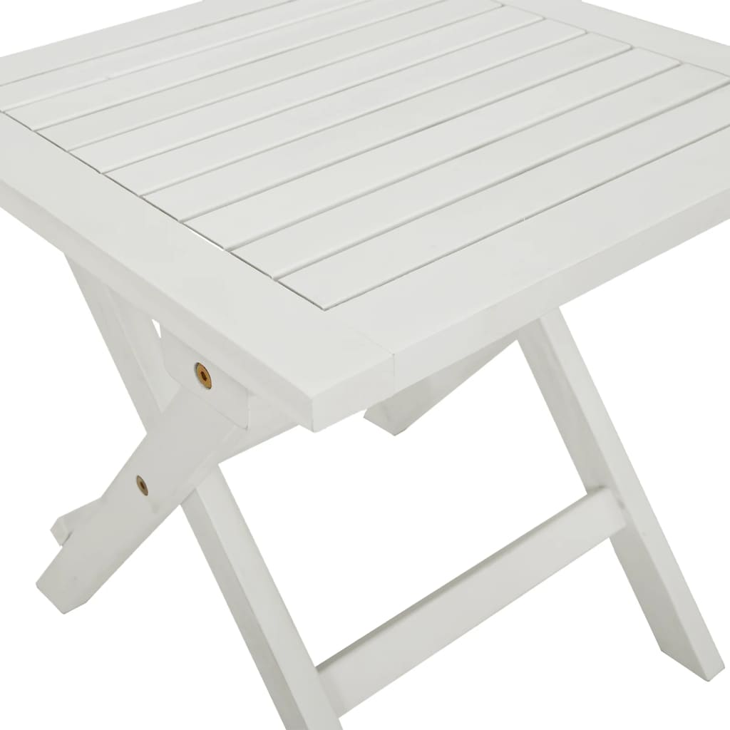 Sedia lunga con tavolo in legno massiccio di acacia bianca