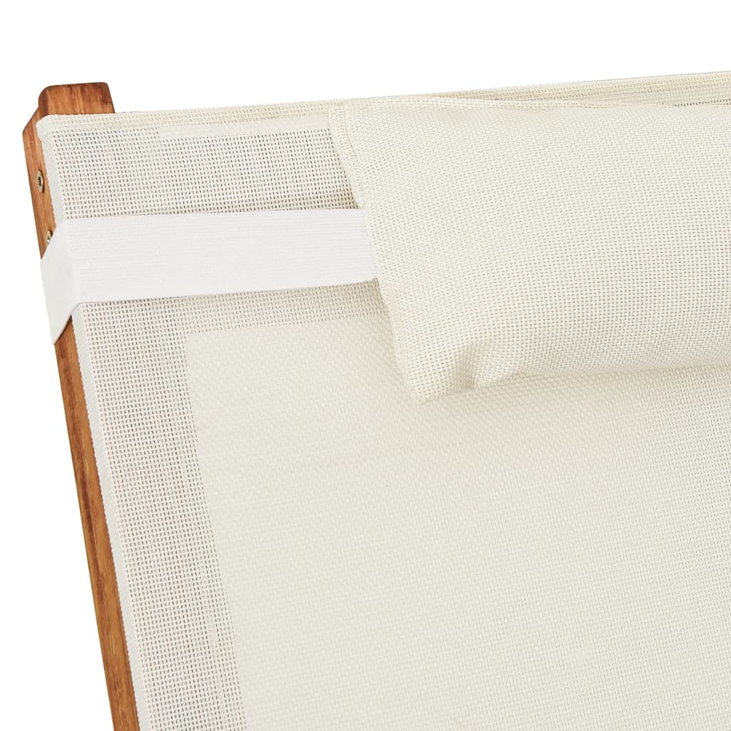 Weißer Textilene -Schaukelstuhl und festes Pappelholz
