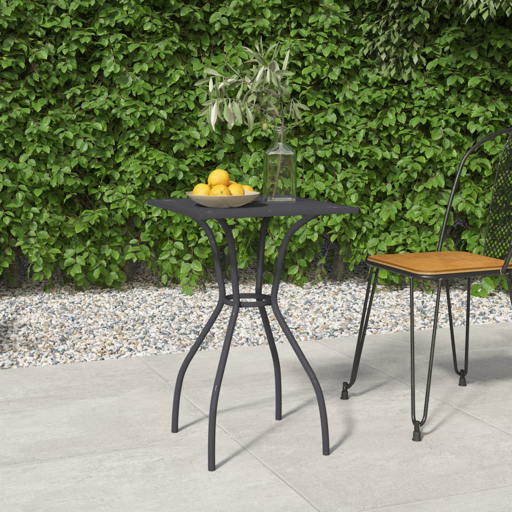 Anthracite garden table 50x50x72 cm steel mesh