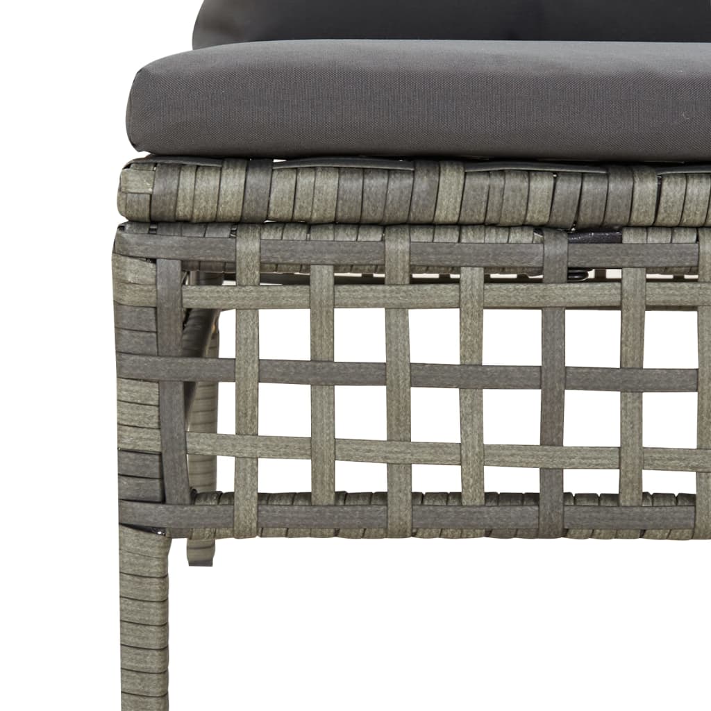 Garden corner sofa with braided resin gray cushion