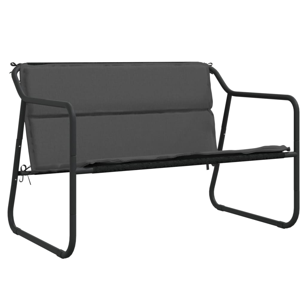 2 -seater garden bench with steel anthracite cushion