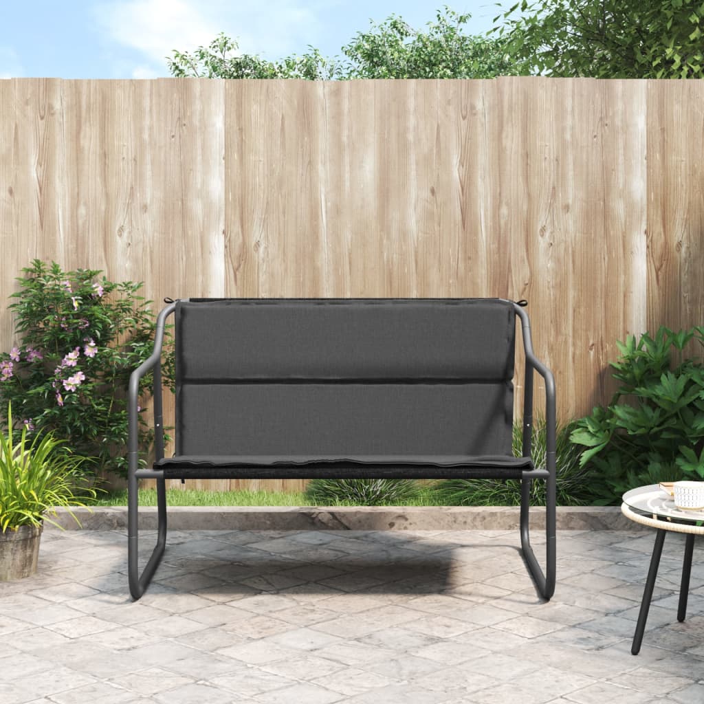 2 -seater garden bench with steel anthracite cushion