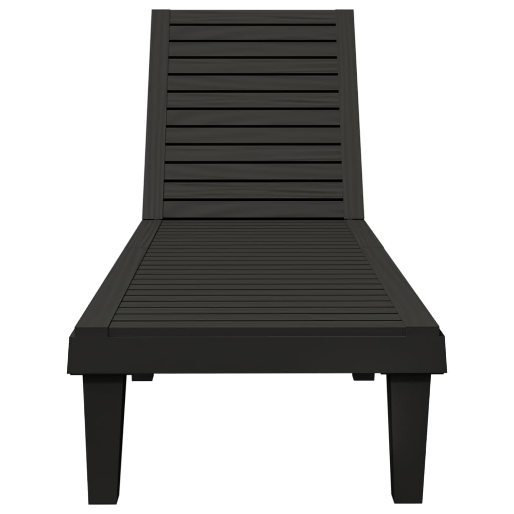 Chaise longue noir 155x58x83 cm polypropylène