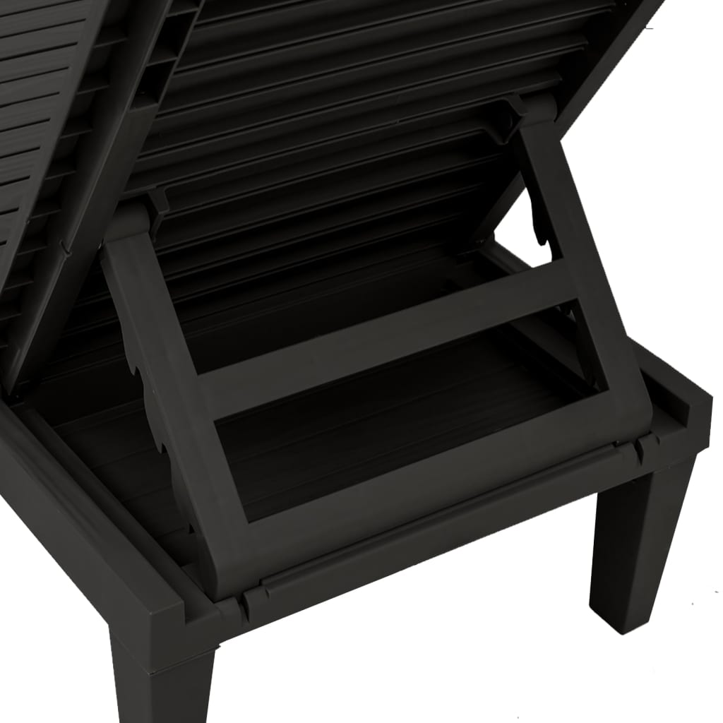 Black long chair 155x58x83 cm polypropylene