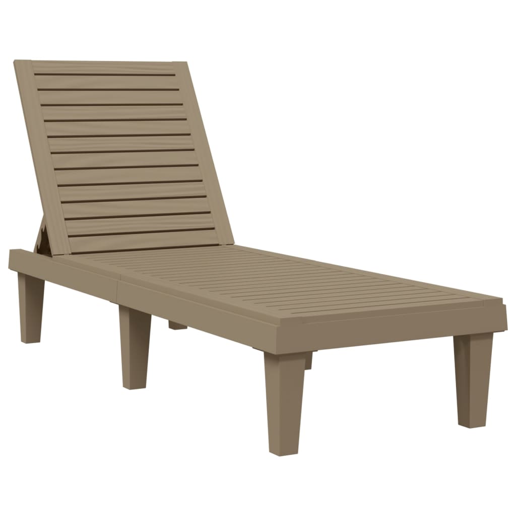 Long Brown Lounge Chair 155x58x83 cm Polypropylen