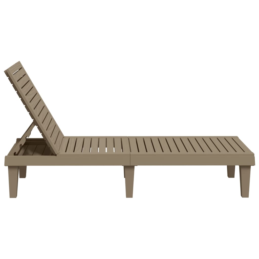 Long brown lounge chair 155x58x83 cm polypropylene