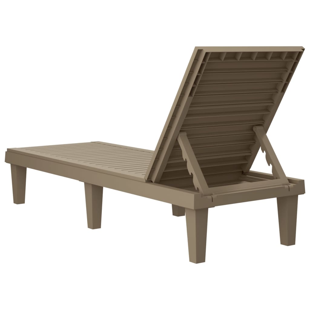 Long Brown Lounge Chair 155x58x83 cm Polypropylen