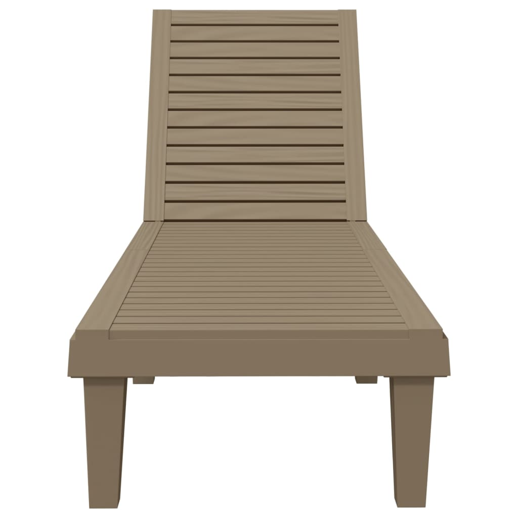 Long chairs 2 Pcs Light brown 155x58x83 cm Polypropylene