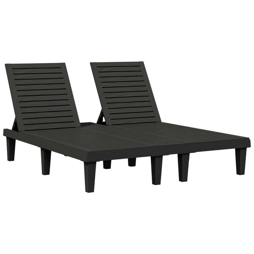 Langer doppelter schwarzer Stuhl 155x138x83 cm Polypropylen