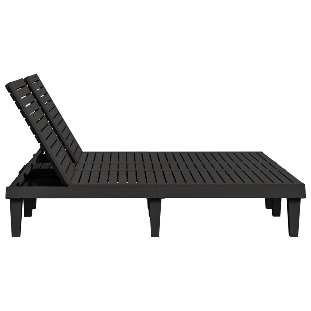 Long Double Black Chair 155x138x83 cm Polypropylene