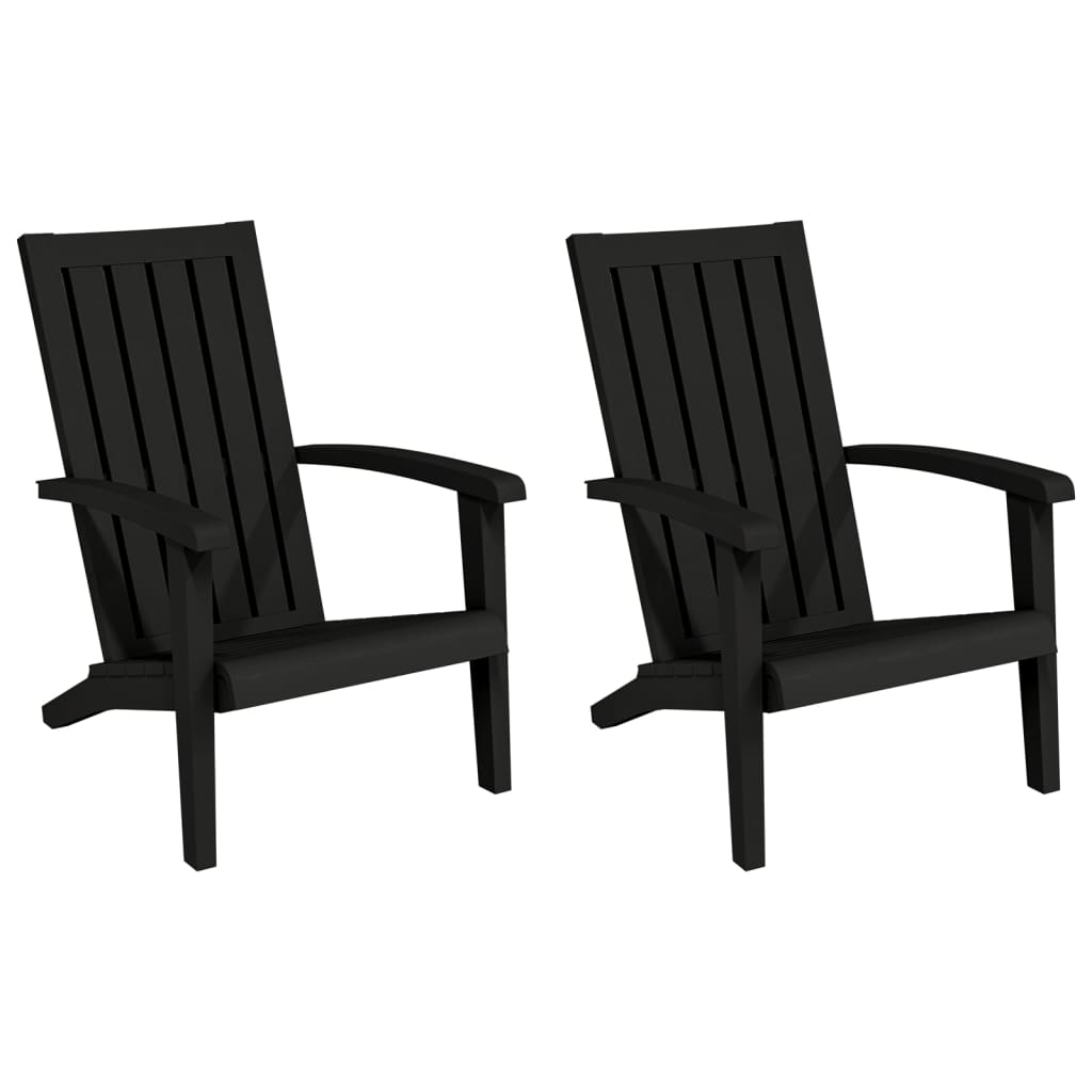 Chaises de jardin Adirondack lot de 2 noir polypropylène