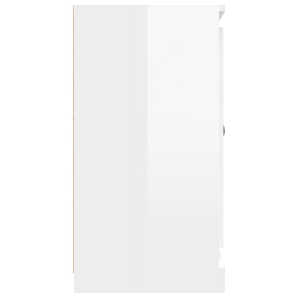 Buffet blanc brillant 70x35,5x67,5 cm bois d'ingénierie