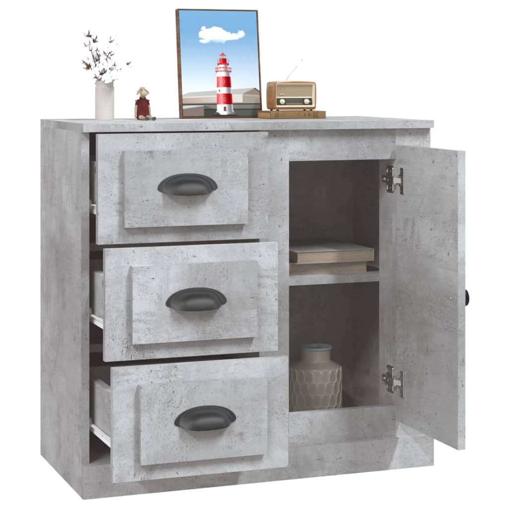 Buffet gris béton 70x35,5x67,5 cm bois d'ingénierie