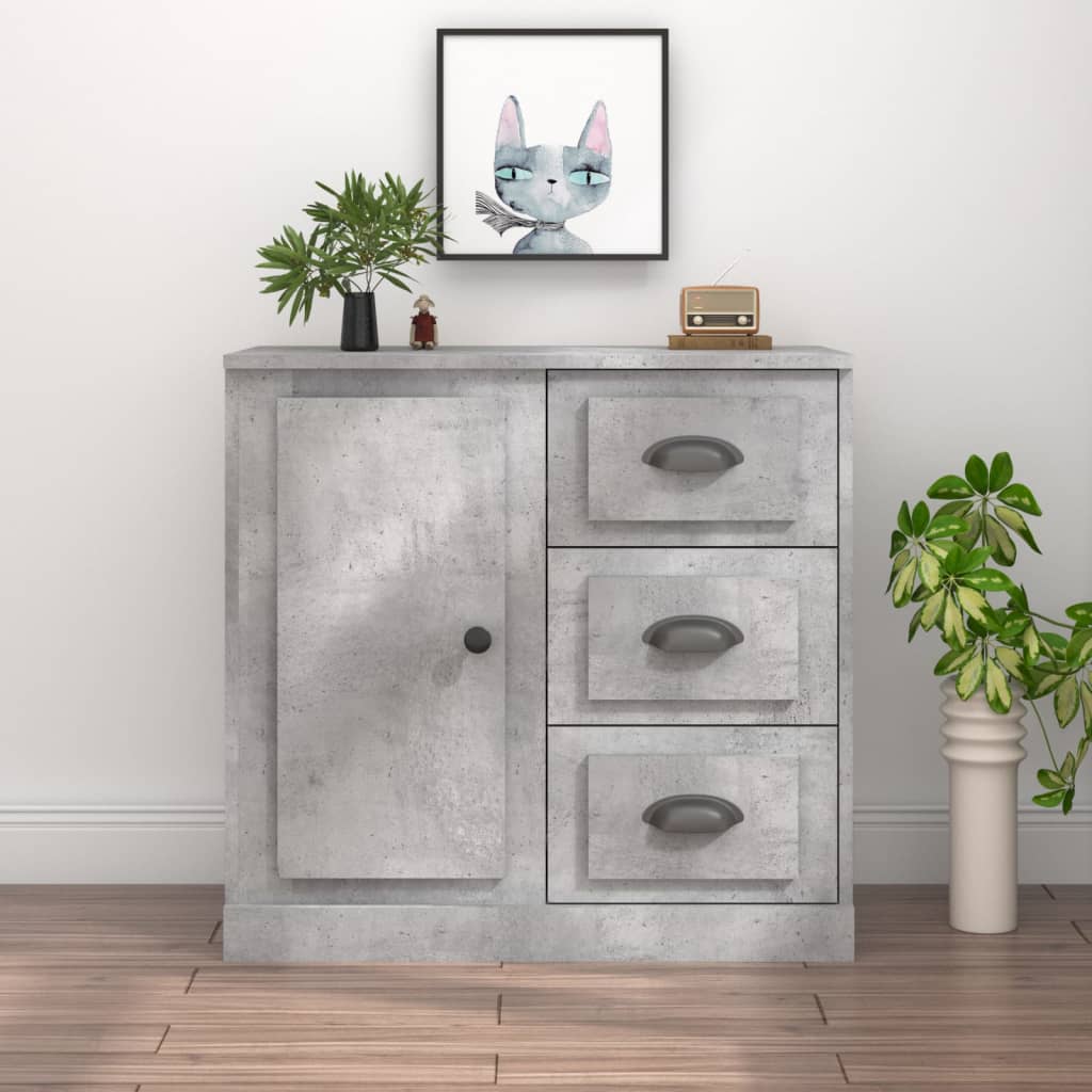 Buffet gris béton 70x35,5x67,5 cm bois d'ingénierie