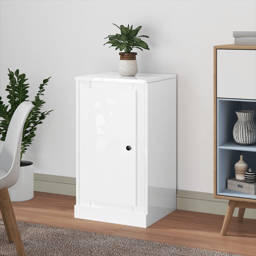 Brilliant white buffet 37.5x35.5x67.5 cm engineering wood