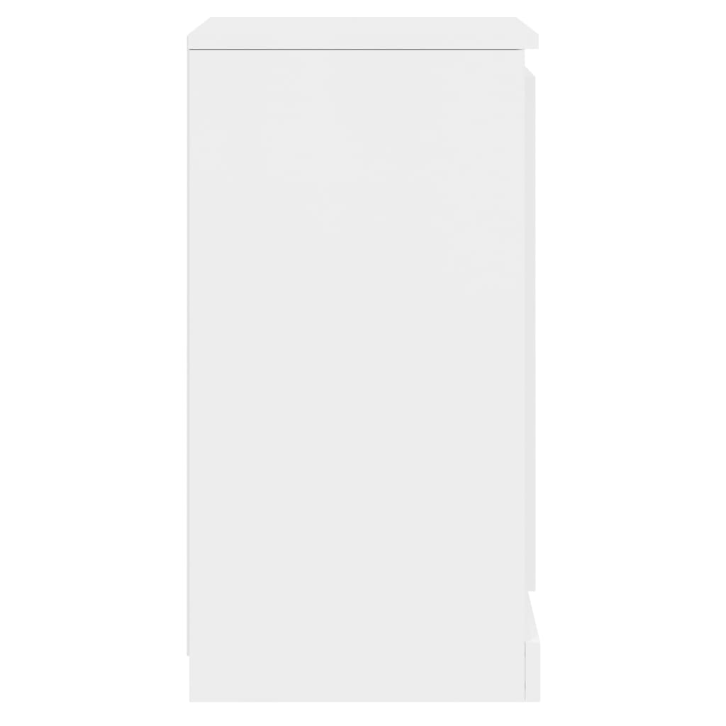 Buffet 2 pezzi bianchi lucido 37.5x35.5x67,5 cm Legno di ingegneria