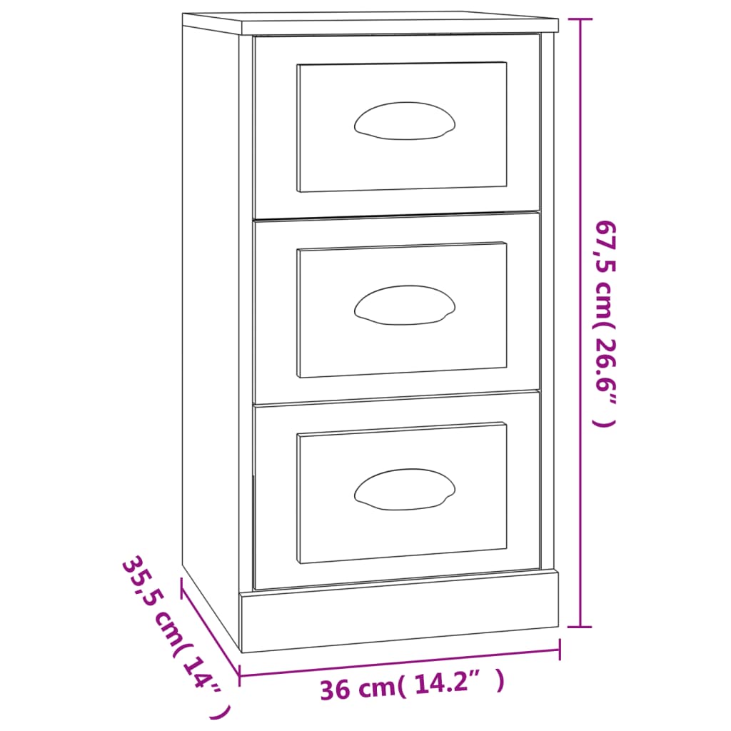 White buffet 36x35.5x67.5 cm engineering wood