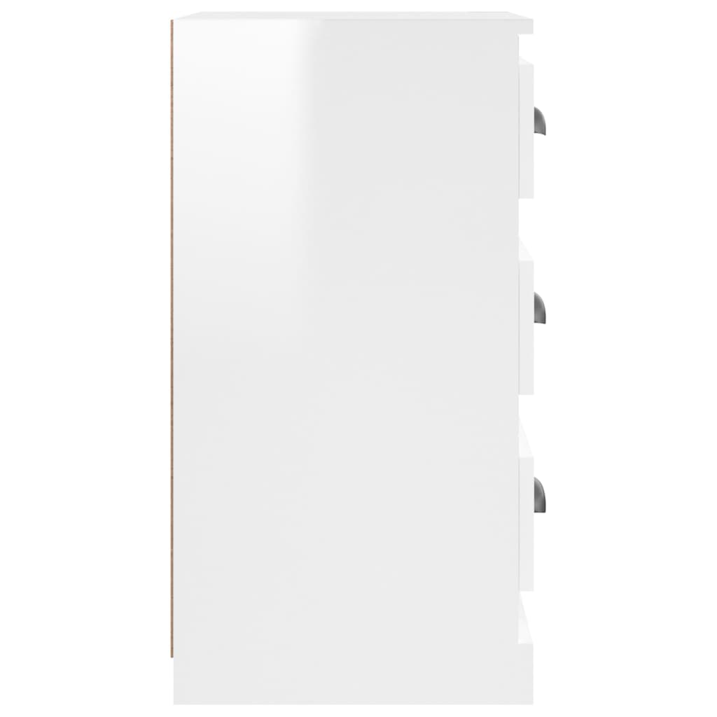 Buffet blanc brillant 36x35,5x67,5 cm bois d'ingénierie