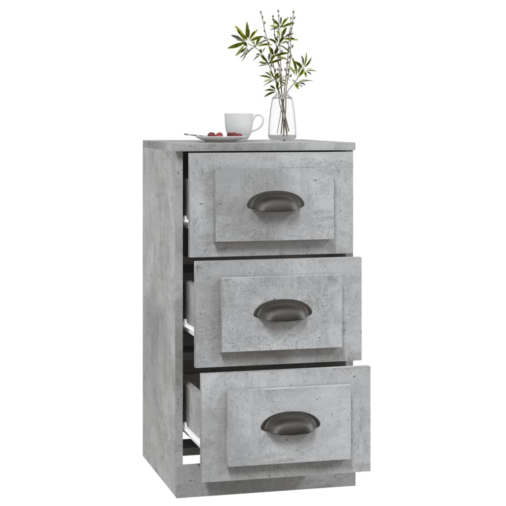 Buffet gris béton 36x35,5x67,5 cm bois d'ingénierie