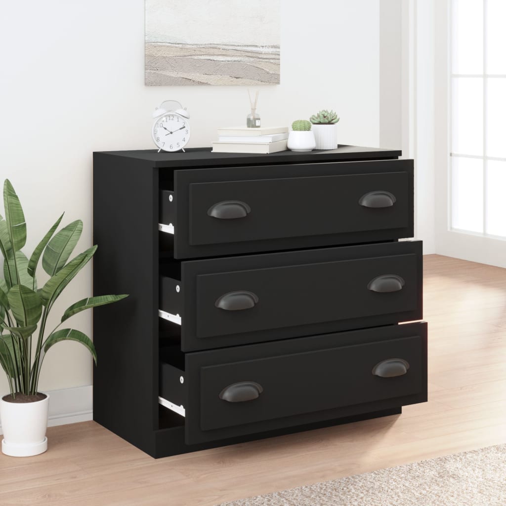 Black buffet 70x35.5x67.5 cm engineering wood