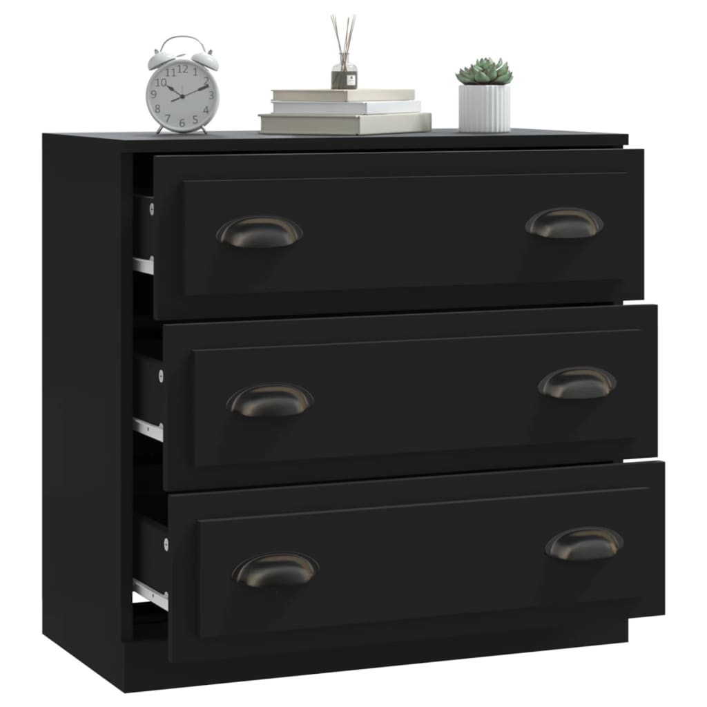 Black buffet 70x35.5x67.5 cm engineering wood